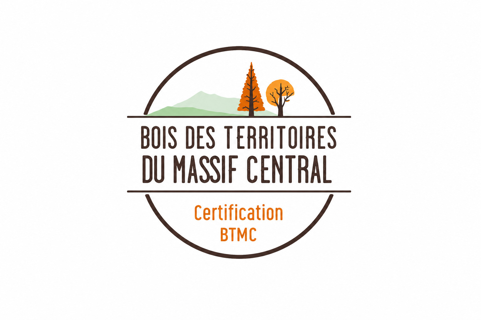 Logo Bois des Territoires du Massif Central, certification d'origine locale pour le bois utilisé par SNBD Vieu