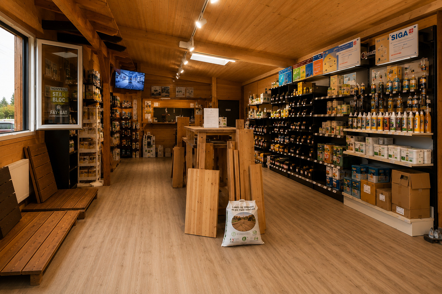 Négoce bois SNBD Vieu Graulhet — showroom pour professionnels, industriels et particuliers Occitanie