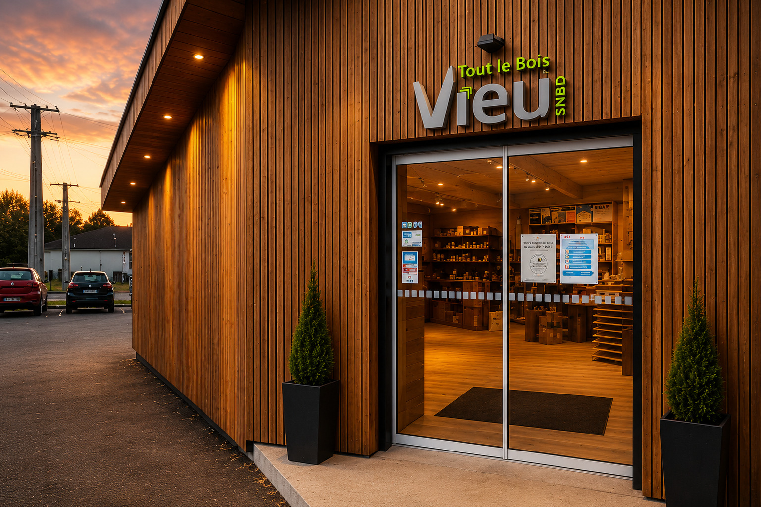 Showroom bois du dépôt SNBD Vieu de Graulhet, conseil et négoce bois Tarn