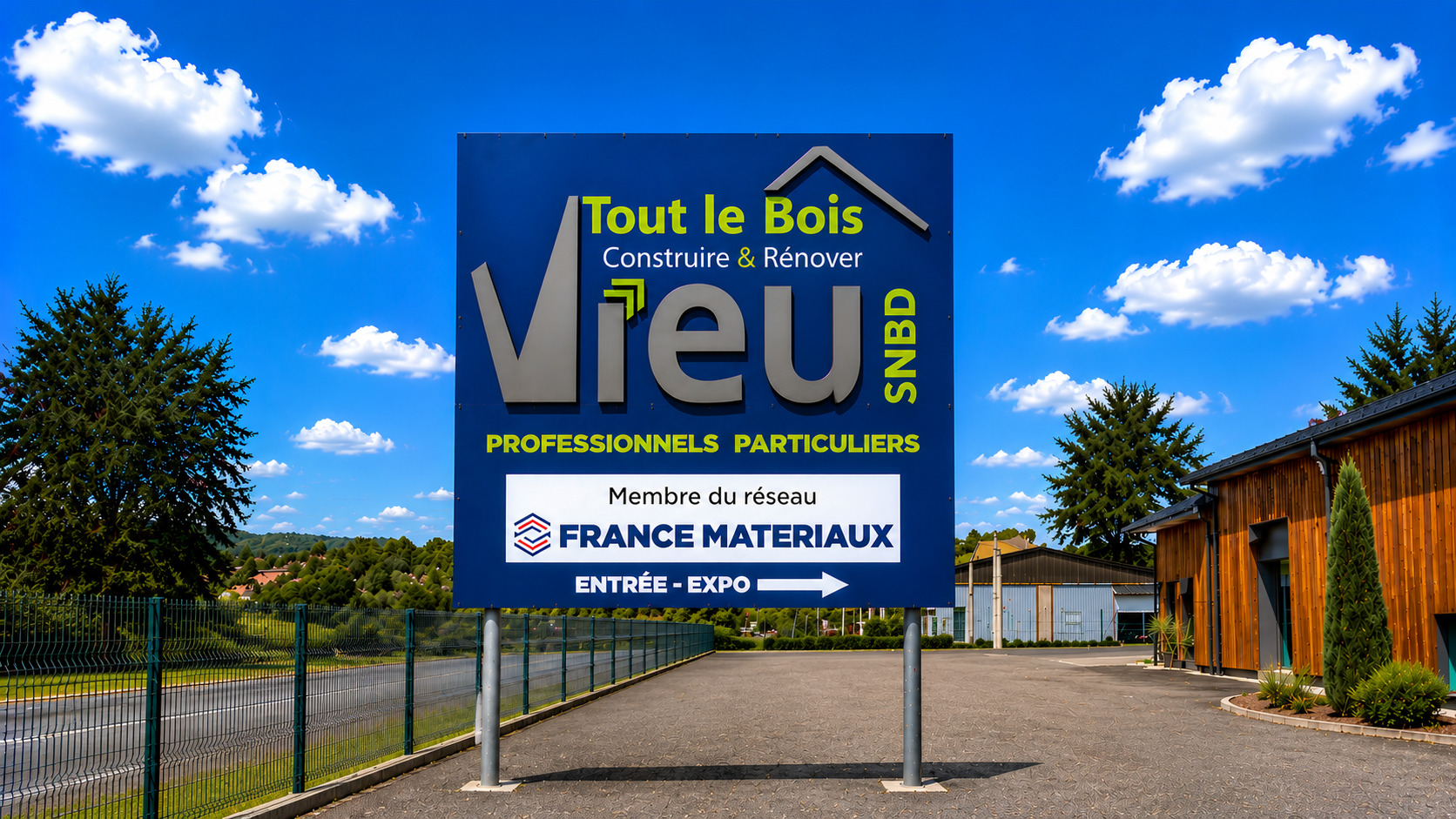 Dépôt SNBD Vieu à Graulhet — siège du réseau France Matériaux, Tarn (81)